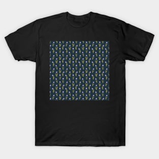 Boho Chic Violet Tulips (navy-teal theme) T-Shirt